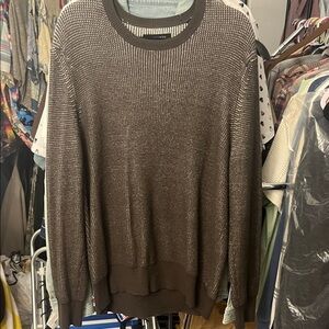 All Saints “Natan” Chocolate Knit Pullover Crewneck Sweater